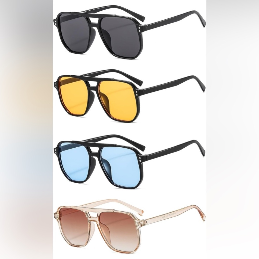 Retro Square Aviator Sunglasses